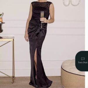 Oleg Cassini Black Satin Wedding Dress